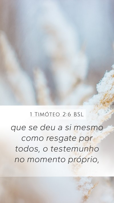 1 Timóteo 2:6 BSL Bible Verse Image
