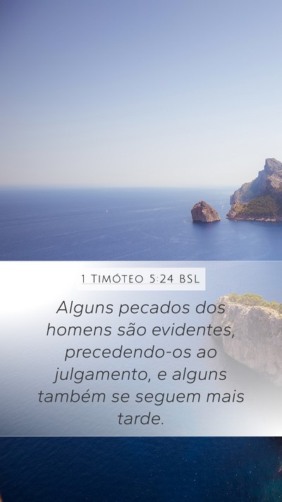 1 Timóteo 5:24 BSL Bible Verse Image