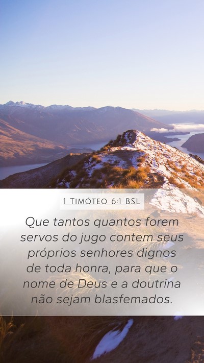 1 Timóteo 6:1 BSL Bible Verse Image