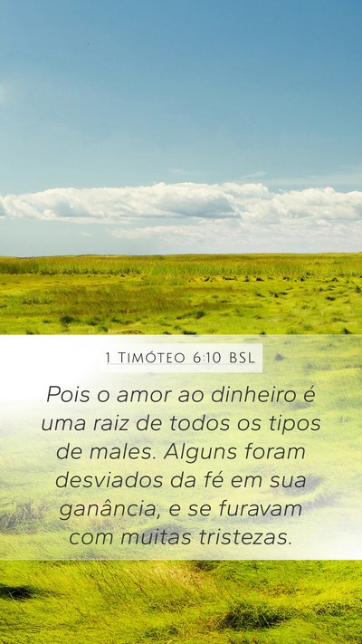 1 Timóteo 6:10 BSL Bible Verse Image