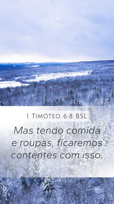 1 Timóteo 6:8 BSL Bible Verse Image