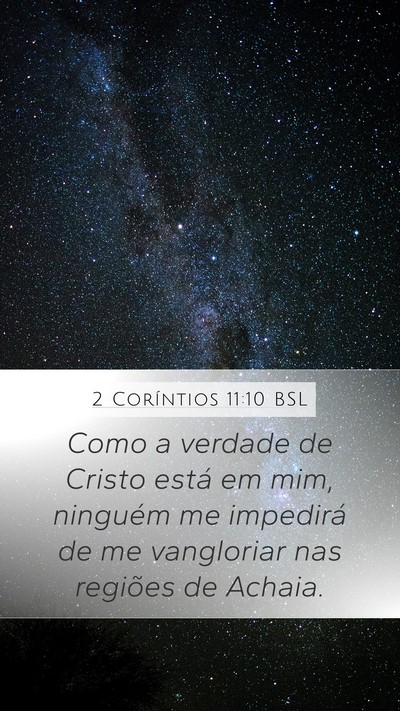 2 Coríntios 11:10 BSL Bible Verse Image