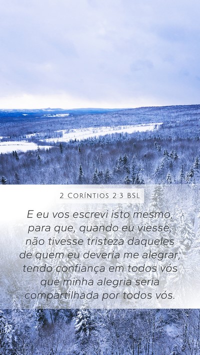 2 Coríntios 2:3 BSL Bible Verse Image