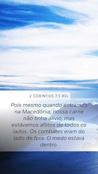 2 Coríntios 7:5 BSL Bible Verse Image