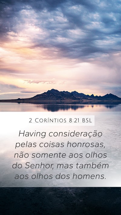 2 Coríntios 8:21 BSL Bible Verse Image