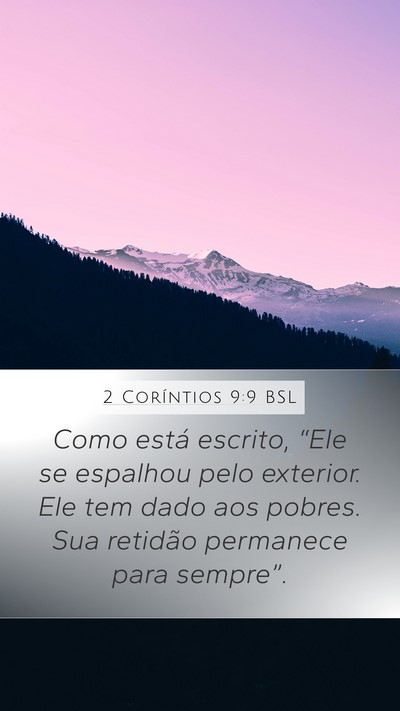 2 Coríntios 9:9 BSL Bible Verse Image