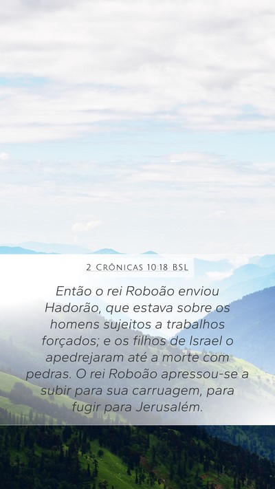 2 Crônicas 10:18 BSL Mobile Phone Wallpaper - Então o rei Roboão enviou Hadorão, que estava - Mobile Bible Verse Wallpaper
