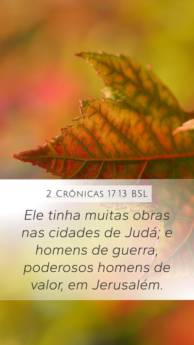 2 Crônicas 17:13 BSL Bible Verse Image
