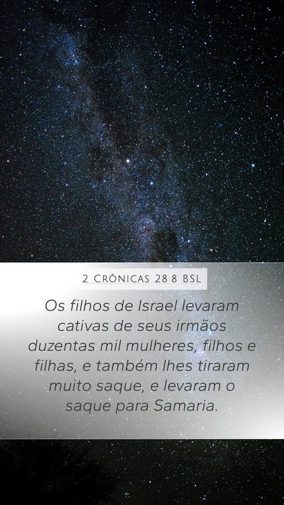 2 Crônicas 28:8 BSL Bible Verse Image