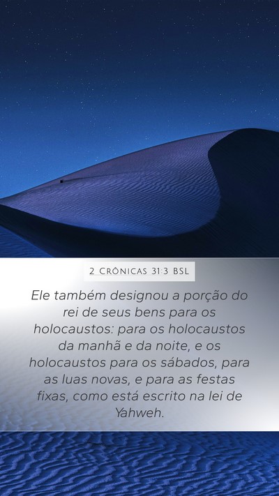 2 Crônicas 31:3 BSL Bible Verse Image