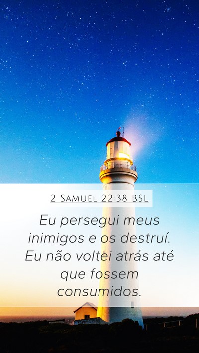 2 Samuel 22:38 BSL Mobile Phone Wallpaper - Eu persegui meus inimigos e os destruí. Eu não - Mobile Bible Verse Wallpaper