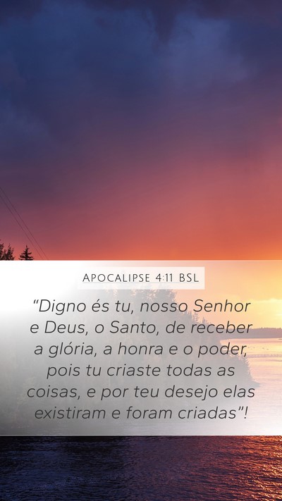 Apocalipse 4:11 BSL Bible Verse Image