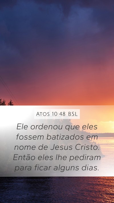 Atos 10:48 BSL Bible Verse Image