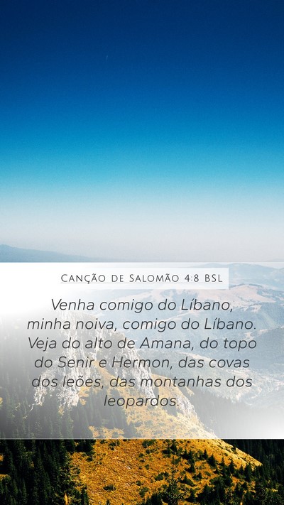 Canção de Salomão 4:8 BSL Bible Verse Image