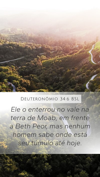 Deuteronômio 34:6 BSL Bible Verse Image