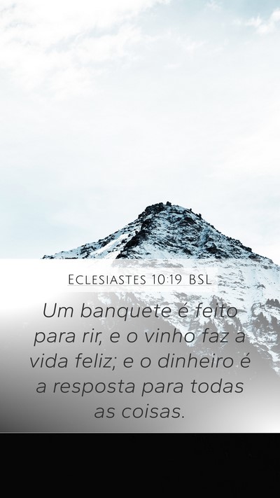 Eclesiastes 10:19 BSL Bible Verse Image