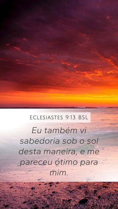 Eclesiastes 9:13 BSL Bible Verse Image