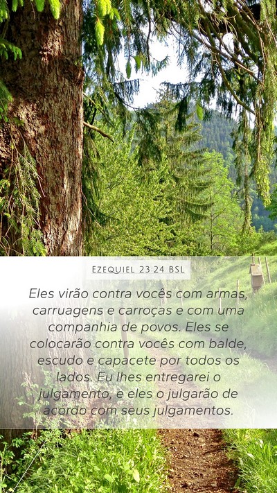 Ezequiel 23:24 BSL Mobile Phone Wallpaper - Eles virão contra vocês com armas, carruagens e - Mobile Bible Verse Wallpaper
