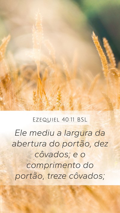 Ezequiel 40:11 BSL Mobile Phone Wallpaper - Ele mediu a largura da abertura do portão, dez - Mobile Bible Verse Wallpaper