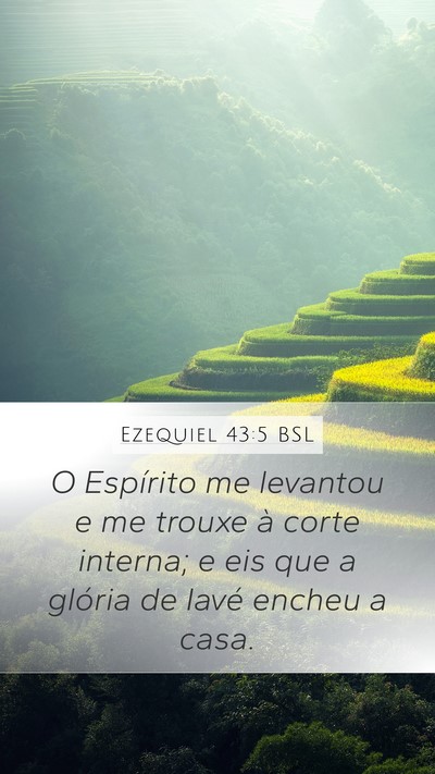 Ezequiel 43:5 BSL Mobile Phone Wallpaper - O Espírito me levantou e me trouxe à corte - Mobile Bible Verse Wallpaper