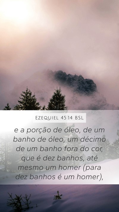 Ezequiel 45:14 BSL Mobile Phone Wallpaper - e a porção de óleo, de um banho de óleo, um - Mobile Bible Verse Wallpaper