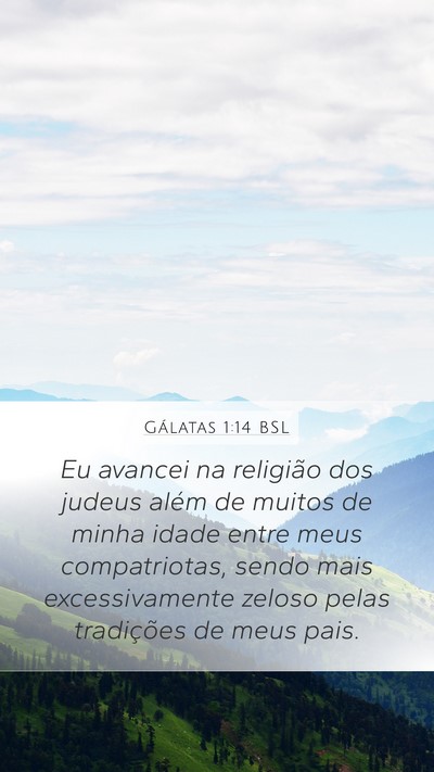 Gálatas 1:14 BSL Bible Verse Image