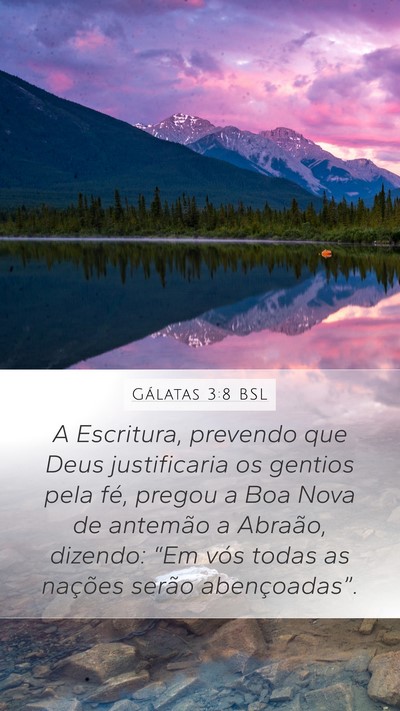 Gálatas 3:8 BSL Bible Verse Image
