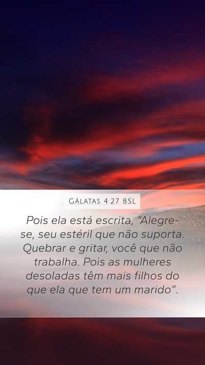 Gálatas 4:27 BSL Bible Verse Image