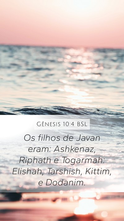 Gênesis 10:4 BSL Bible Verse Image