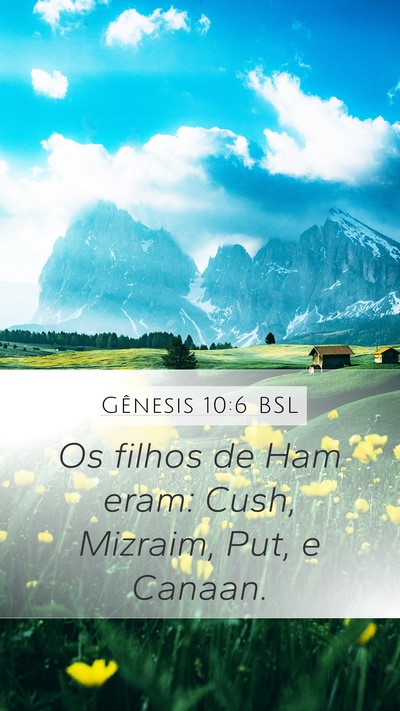 Gênesis 10:6 BSL Bible Verse Image