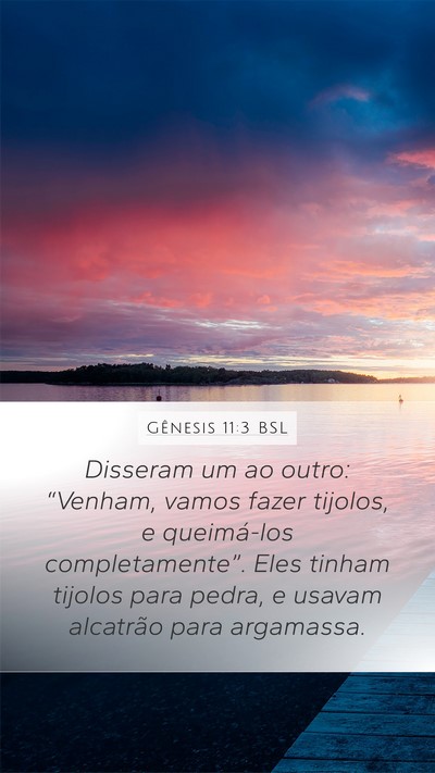 Gênesis 11:3 BSL Bible Verse Image