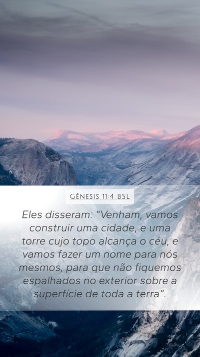 Gênesis 11:4 BSL Bible Verse Image