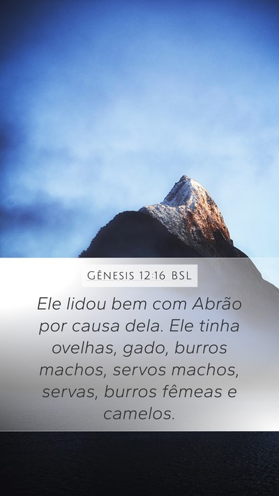 Gênesis 12:16 BSL Bible Verse Image
