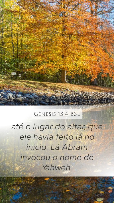 Gênesis 13:4 BSL Bible Verse Image