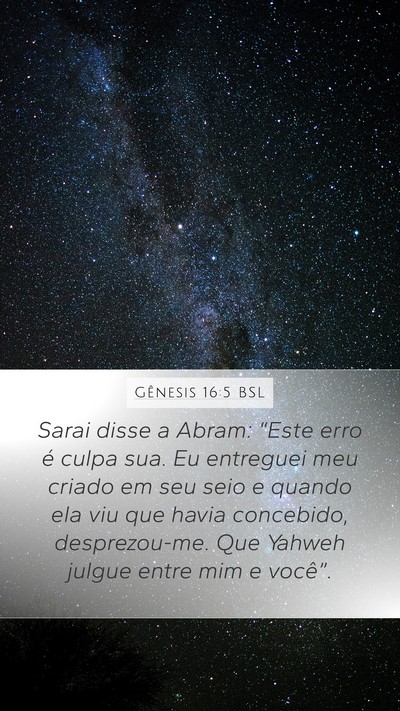 Gênesis 16:5 BSL Bible Verse Image