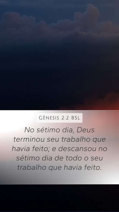 Gênesis 2:2 BSL Bible Verse Image