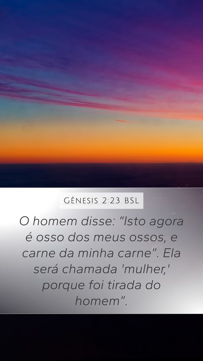 Gênesis 2:23 BSL Bible Verse Image