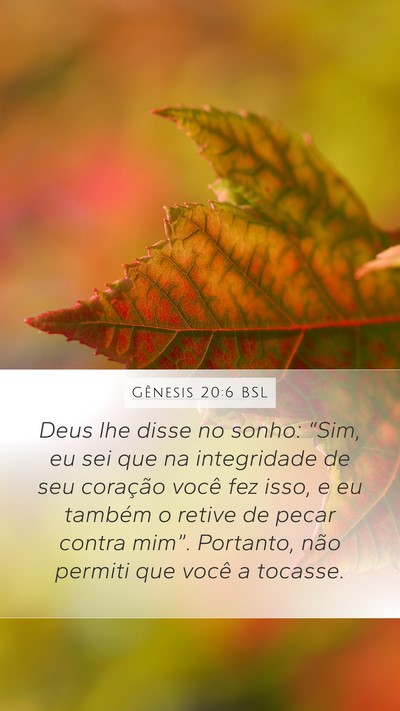 Gênesis 20:6 BSL Bible Verse Image