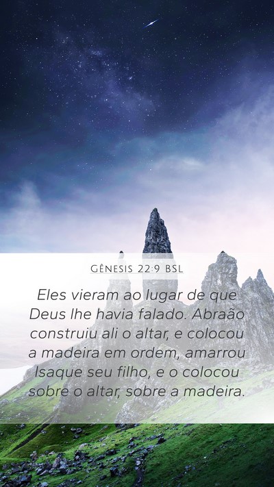 Gênesis 22:9 BSL Bible Verse Image