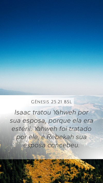 Gênesis 25:21 BSL Bible Verse Image
