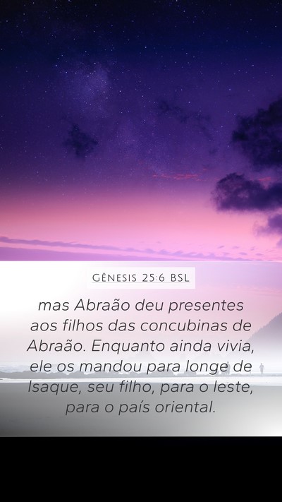 Gênesis 25:6 BSL Bible Verse Image