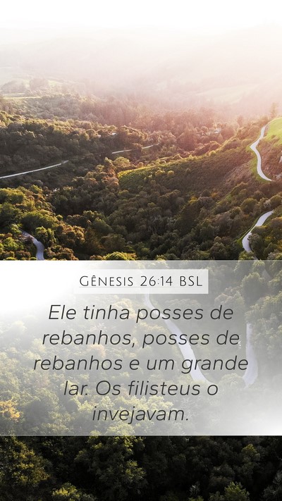 Gênesis 26:14 BSL Bible Verse Image