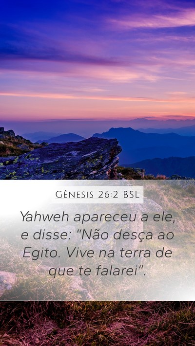Gênesis 26:2 BSL Bible Verse Image