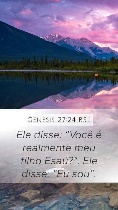 Gênesis 27:24 BSL Bible Verse Image