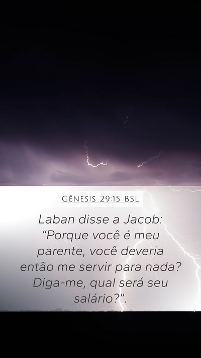 Gênesis 29:15 BSL Bible Verse Image