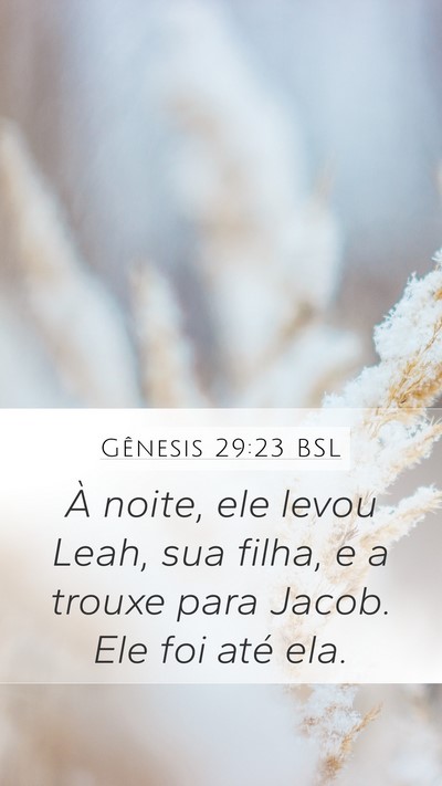 Gênesis 29:23 BSL Bible Verse Image