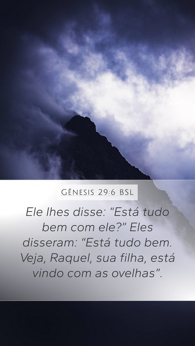 Gênesis 29:6 BSL Bible Verse Image