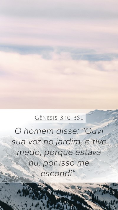 Gênesis 3:10 BSL Bible Verse Image