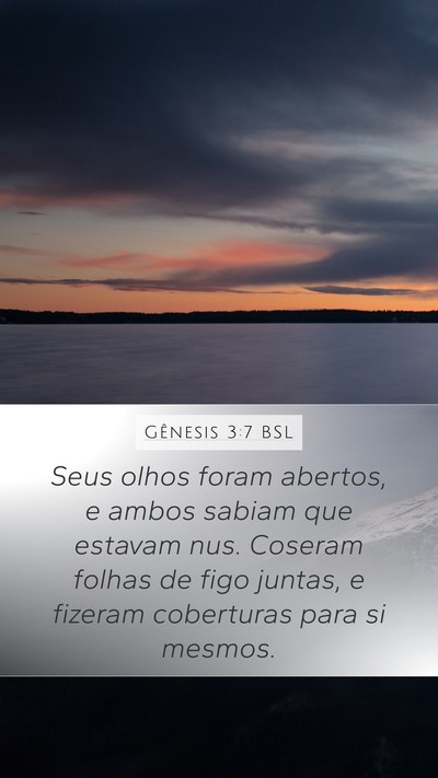 Gênesis 3:7 BSL Bible Verse Image