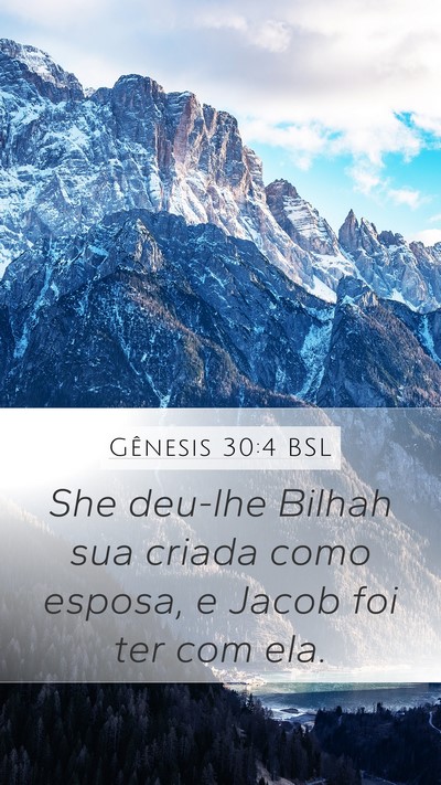 Gênesis 30:4 BSL Bible Verse Image